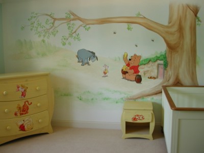 Pooh Bear in a baby's room
