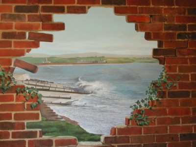 Hole in the wall mural